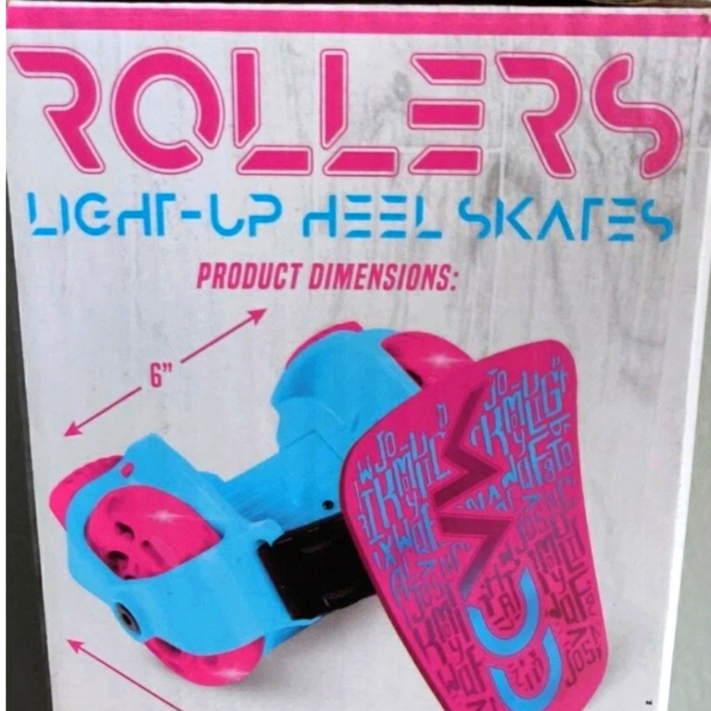 Blue and Pink Light-Up Heel Skates